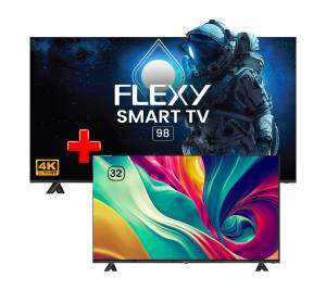 فليكسي 98 بوصة سمارت إل إي دي 4K ألترا ويبوس HUBFX98UWEBSY & شاشة فليكسى  32بوصة FX32SHD
