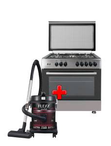 فرن غاز لوكسيل 60*90  5 شعله - شبك خفيف -تركى  - LF699GG-50F & مكنسة كهربائية فليكسي 18L، Fdv2318Ag